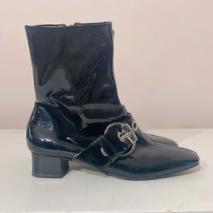 Boutique 9 Sarah Patent Leather Buckle Boot Black 6M